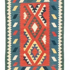 Kelimteppe - Orientalsk - 122 x 83 cm - oransje