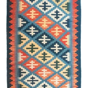 Kelimteppe - Orientalsk - 92 x 65 cm - blå