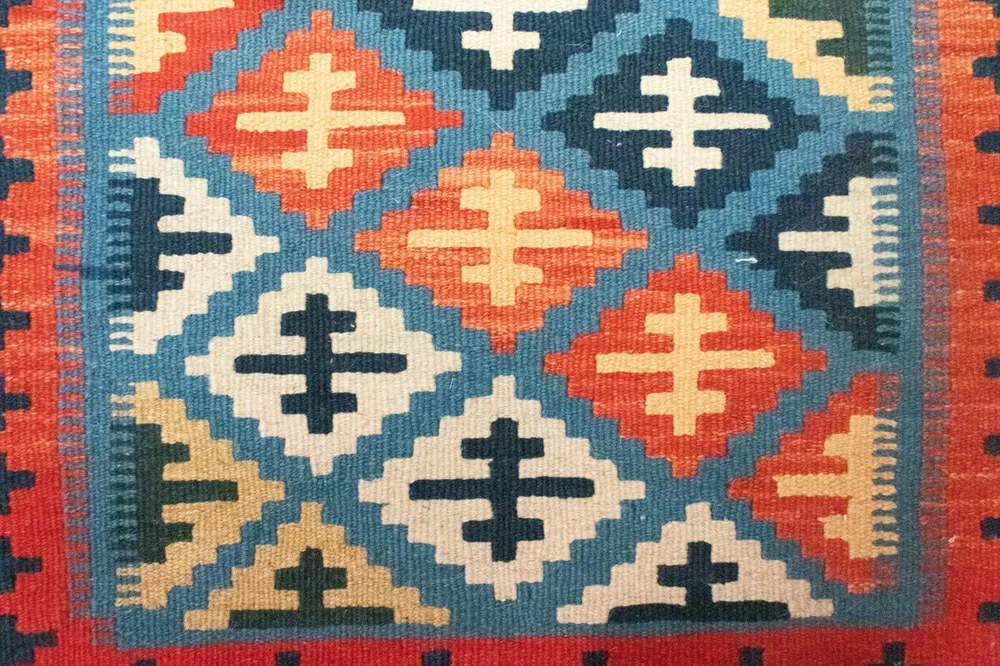 Kelimteppe - Orientalsk - 92 x 65 cm - blå