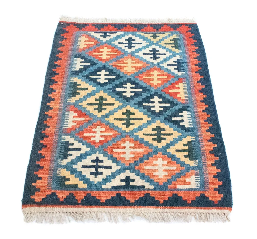 Kelimteppe - Orientalsk - 92 x 65 cm - blå