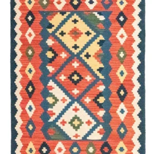 Kelimteppe - Orientalsk - 123 x 83 cm - oransje