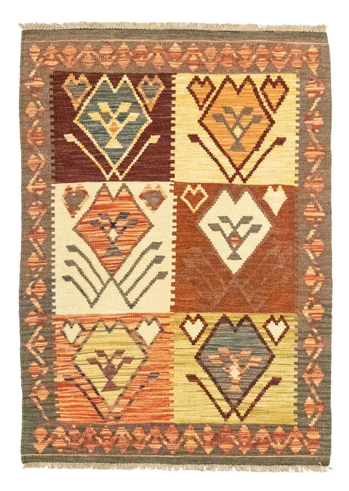 Kelimteppe - Orientalsk - 123 x 83 cm - oransje