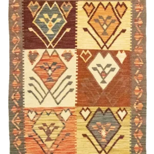 Kelimteppe - Orientalsk - 123 x 83 cm - oransje