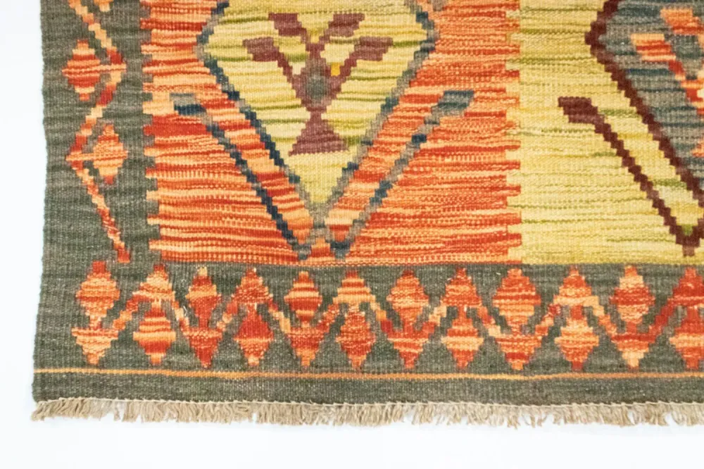 Kelimteppe - Orientalsk - 123 x 83 cm - oransje
