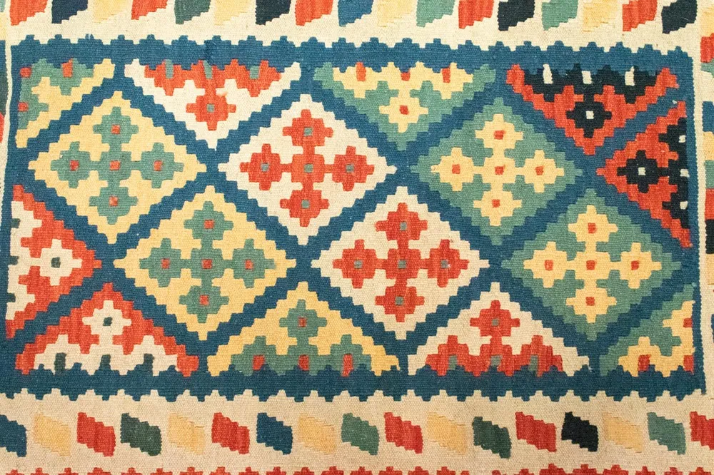Kelimteppe - Orientalsk - 126 x 83 cm - blå