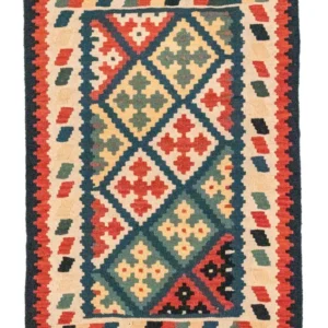 Kelimteppe - Orientalsk - 126 x 83 cm - blå