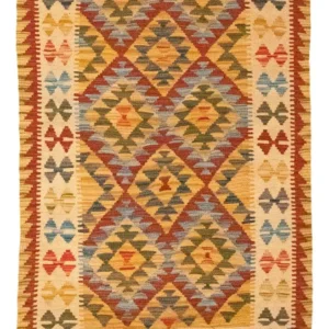 Kelimteppe - Orientalsk - 126 x 80 cm - oransje