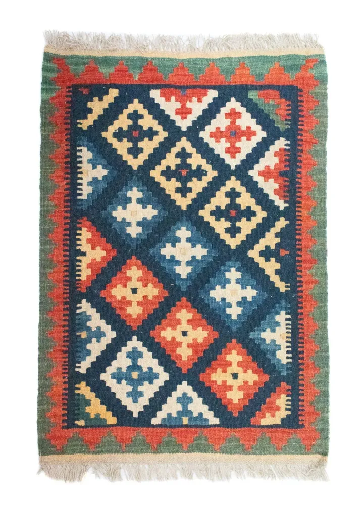 Kelimteppe - Orientalsk - 95 x 65 cm - blå