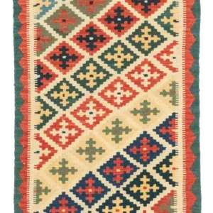 Kelimteppe - Orientalsk - 127 x 80 cm - oransje