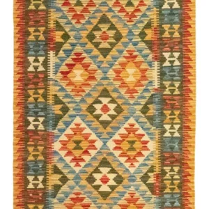 Kelimteppe - Orientalsk - 130 x 83 cm - oransje