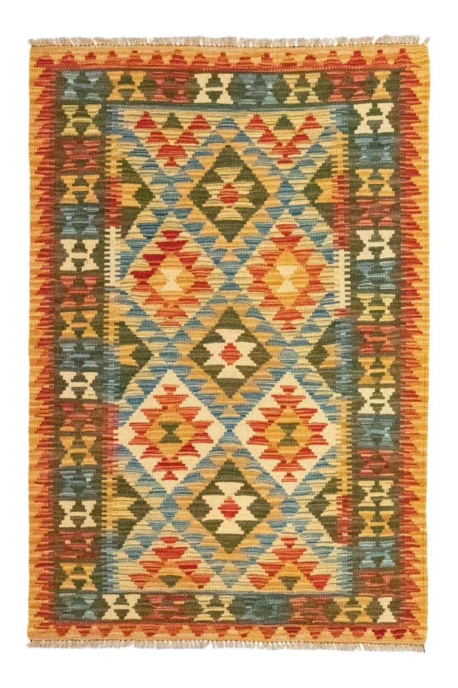 Kelimteppe - Orientalsk - 130 x 83 cm - oransje