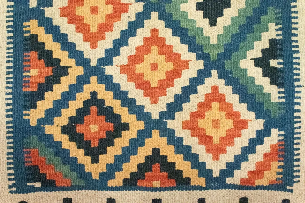 Kelimteppe - Orientalsk - 90 x 60 cm - blå
