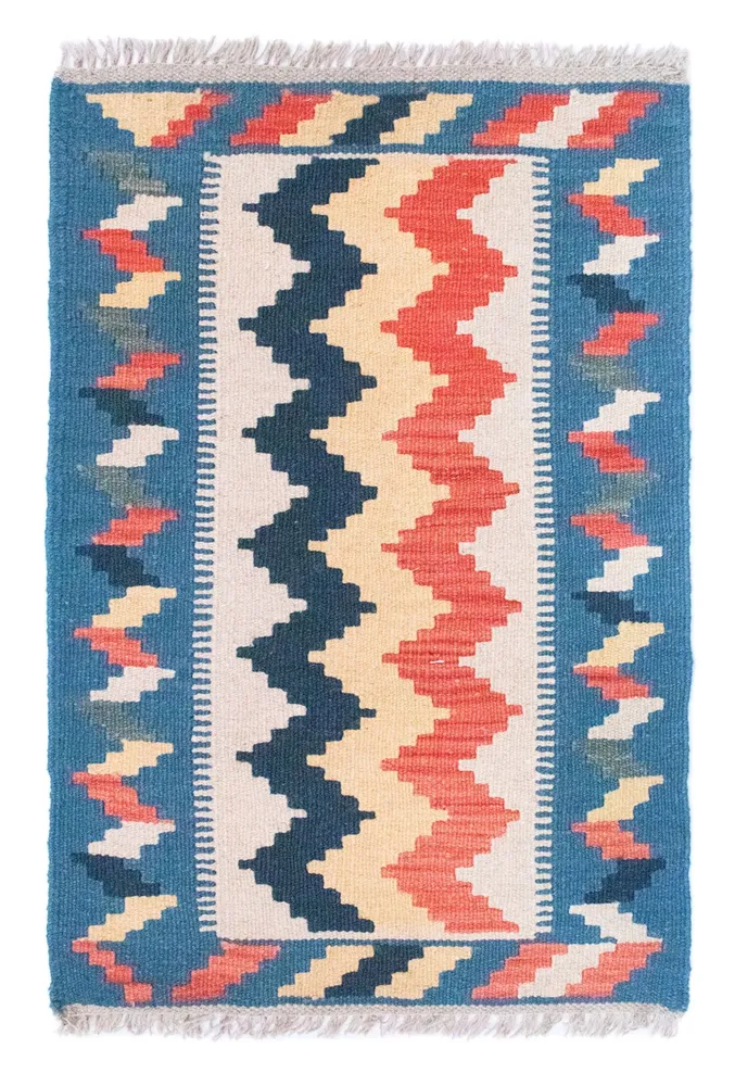 Kelimteppe - Orientalsk - 91 x 61 cm - blå
