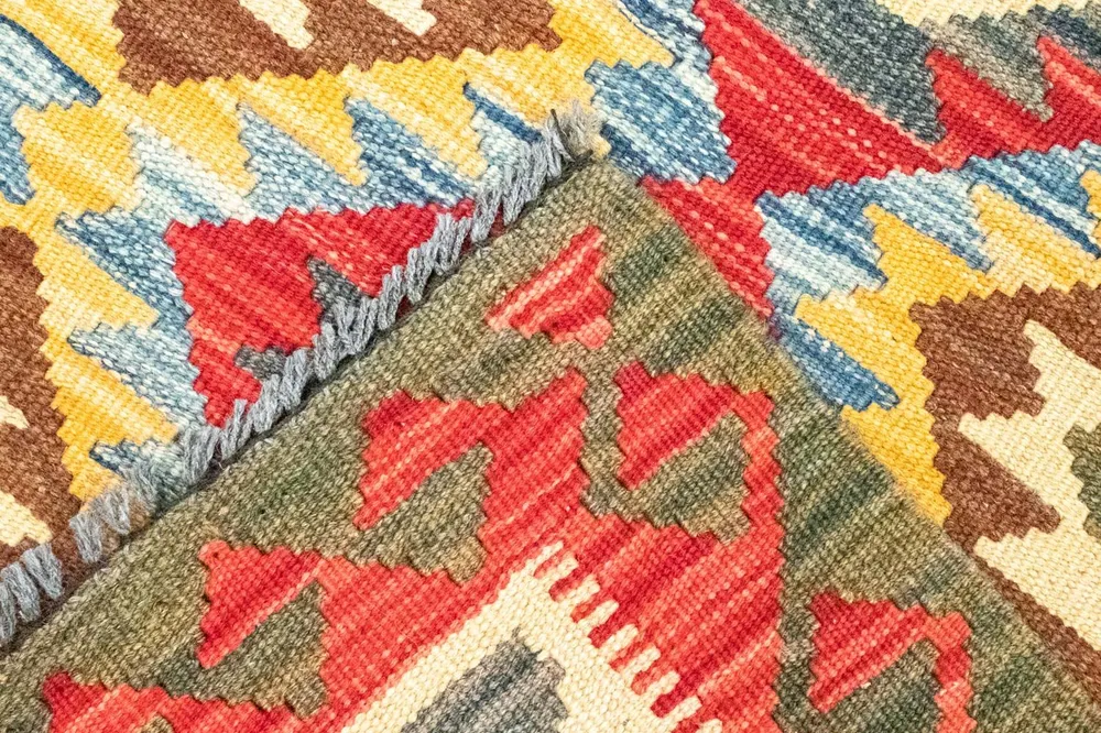 Kelimteppe - Orientalsk - 141 x 102 cm - oransje