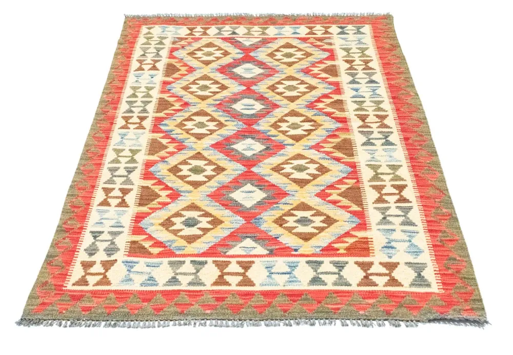 Kelimteppe - Orientalsk - 141 x 102 cm - oransje