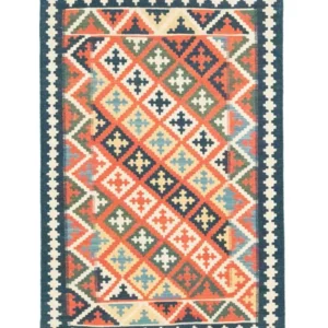Kelimteppe - Orientalsk - 144 x 110 cm - oransje