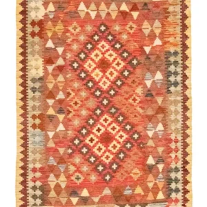 Kelimteppe - Orientalsk - 145 x 101 cm - oransje