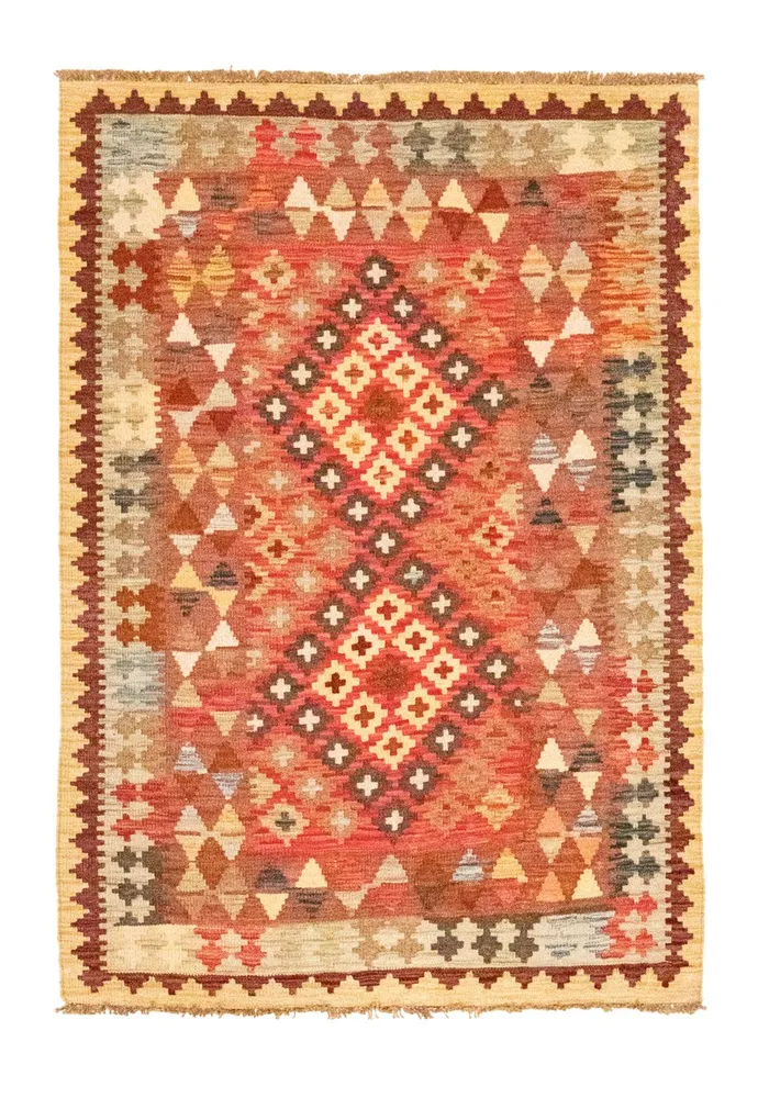 Kelimteppe - Orientalsk - 145 x 101 cm - oransje