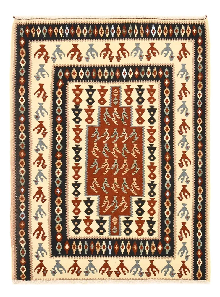 Kelimteppe - Orientalsk - 145 x 111 cm - flerfarget