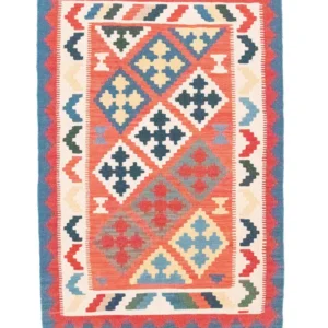 Kelimteppe - Orientalsk - 147 x 101 cm - oransje