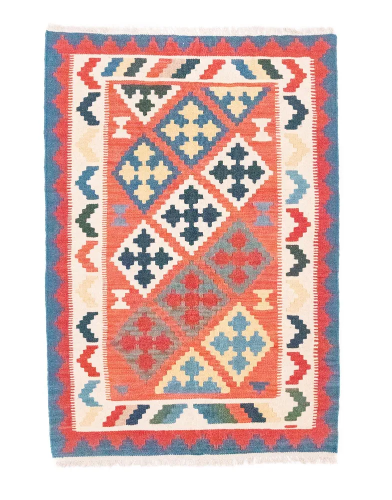Kelimteppe - Orientalsk - 147 x 101 cm - oransje