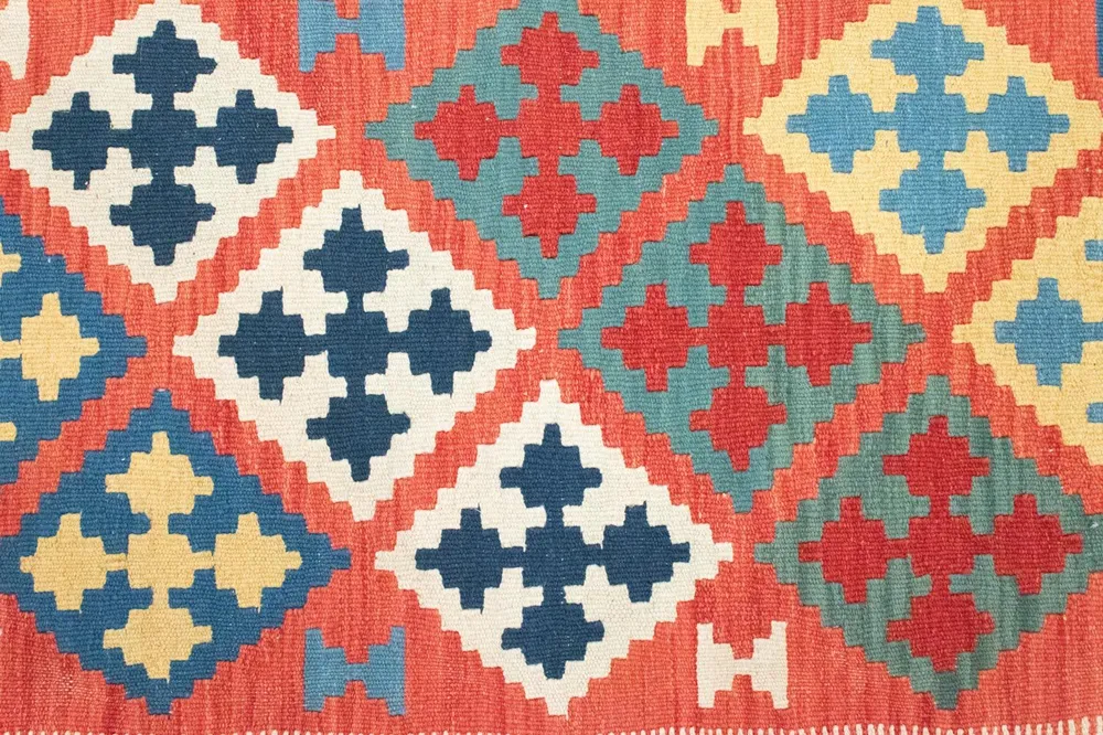 Kelimteppe - Orientalsk - 147 x 101 cm - oransje
