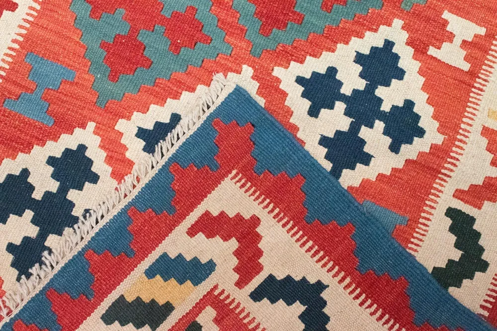 Kelimteppe - Orientalsk - 147 x 101 cm - oransje