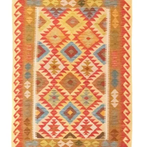 Kelimteppe - Orientalsk - 147 x 105 cm - oransje