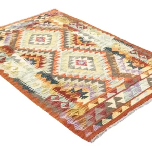 Kelimteppe - Orientalsk - 147 x 97 cm - oransje
