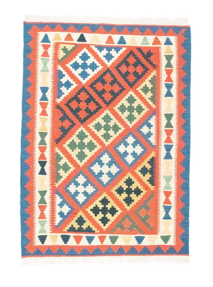 Kelimteppe - Orientalsk - 148 x 106 cm - oransje