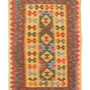 Kelimteppe - Orientalsk - 149 x 98 cm - gul
