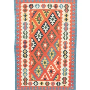 Kelimteppe - Orientalsk - 152 x 100 cm - oransje