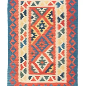 Kelimteppe - Orientalsk - 152 x 103 cm - oransje