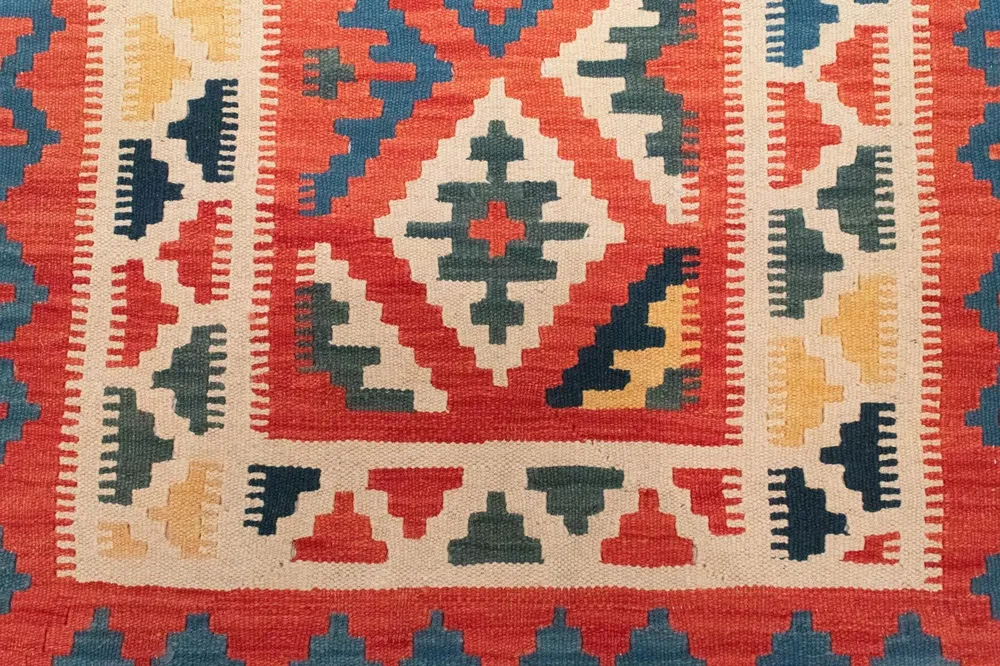 Kelimteppe - Orientalsk - 152 x 103 cm - oransje