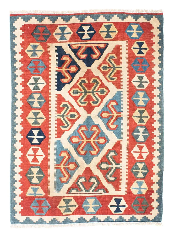 Kelimteppe - Orientalsk - 152 x 110 cm - rød