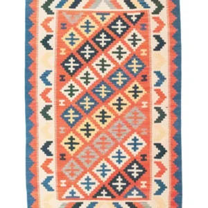 Kelimteppe - Orientalsk - 152 x 99 cm - oransje