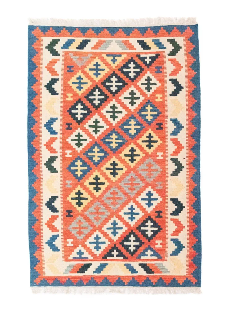 Kelimteppe - Orientalsk - 152 x 99 cm - oransje