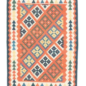 Kelimteppe - Orientalsk - 154 x 101 cm - oransje