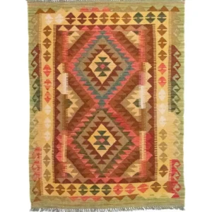 Kelimteppe - Orientalsk - 156 x 105 cm - grønn