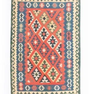 Kelimteppe - Orientalsk - 158 x 105 cm - oransje