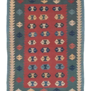 Kelimteppe - Orientalsk - 163 x 112 cm - mørk rød