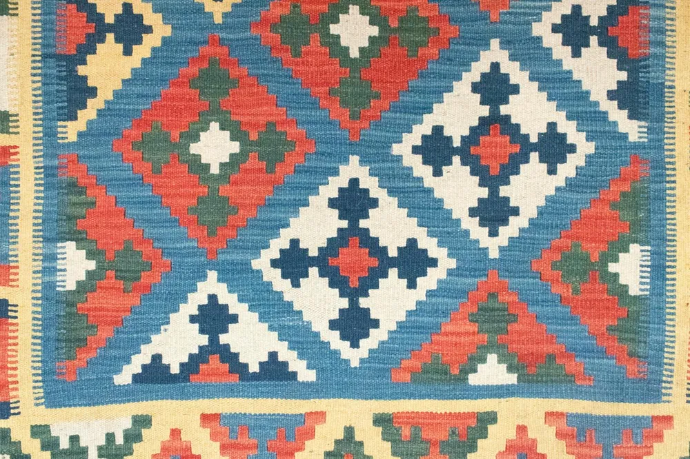 Kelimteppe - Orientalsk - 168 x 128 cm - blå