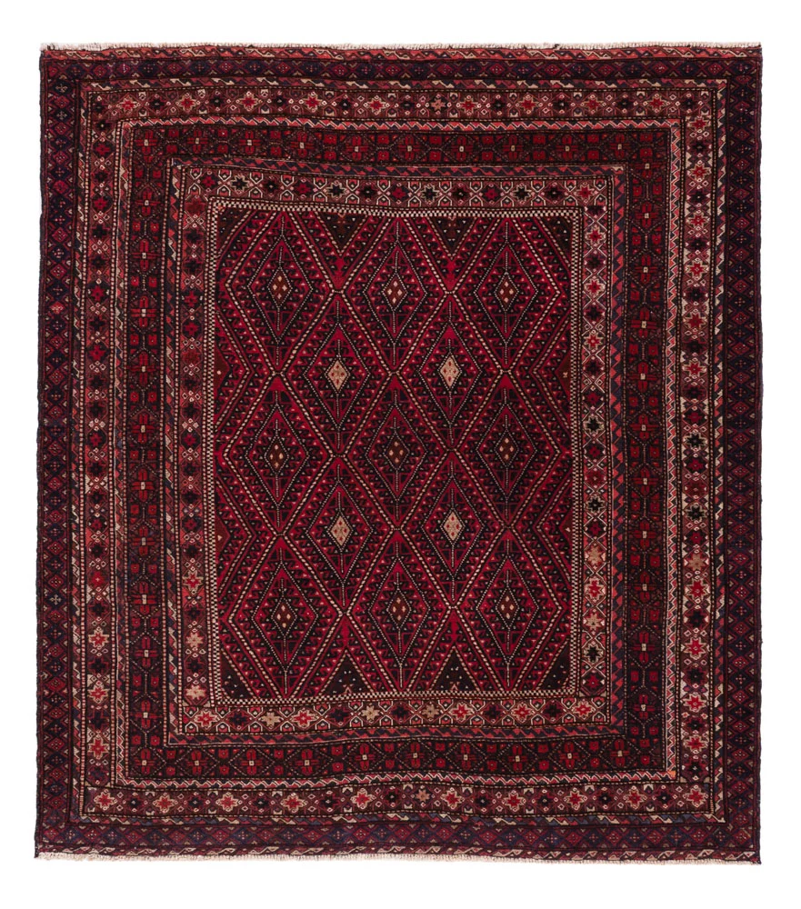 Kelimteppe - Orientalsk - 174 x 149 cm - mørk rød