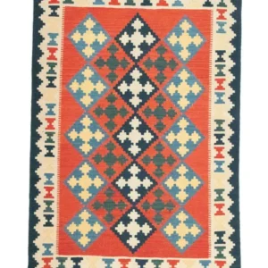 Kelimteppe - Orientalsk - 176 x 125 cm - oransje