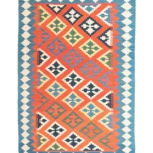Kelimteppe - Orientalsk - 180 x 120 cm - oransje