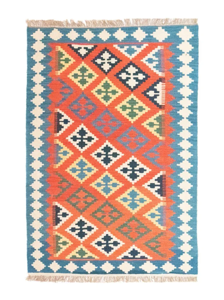 Kelimteppe - Orientalsk - 180 x 120 cm - oransje