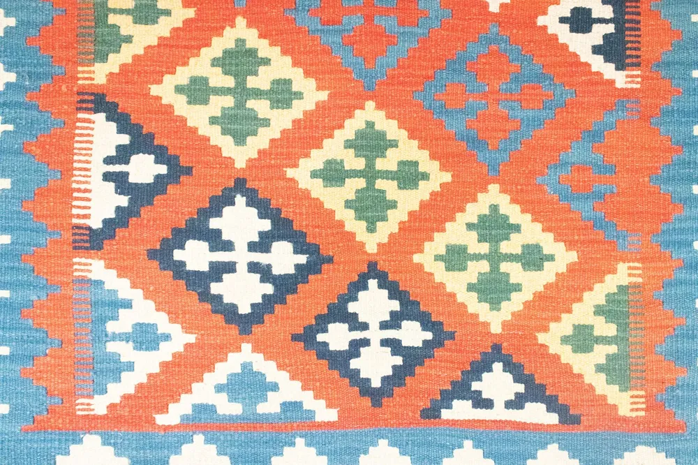 Kelimteppe - Orientalsk - 180 x 120 cm - oransje