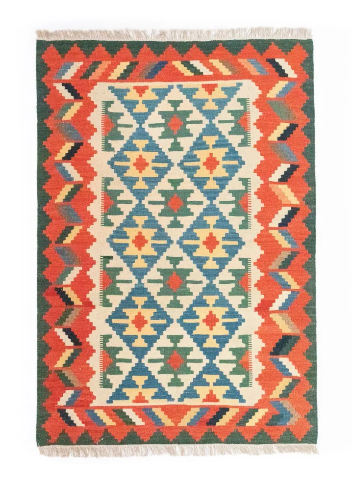 Kelimteppe - Orientalsk - 180 x 123 cm - oransje