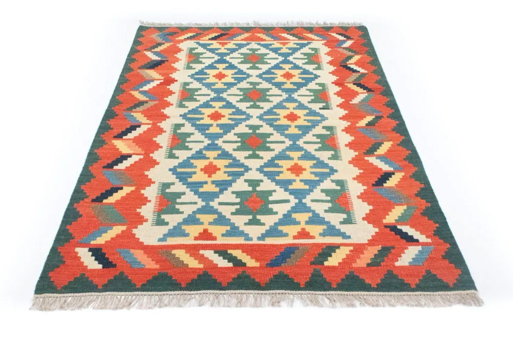 Kelimteppe - Orientalsk - 180 x 123 cm - oransje