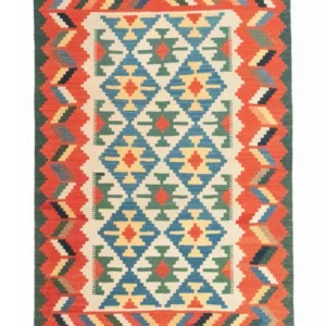 Kelimteppe - Orientalsk - 180 x 123 cm - oransje